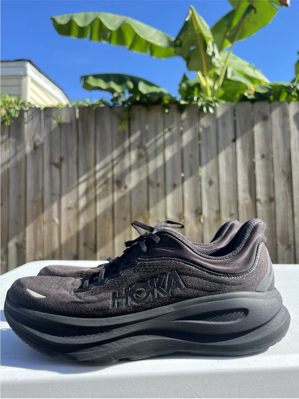 Men’s Hoka Bondi 9 Black Athletic Running Shoes size 11